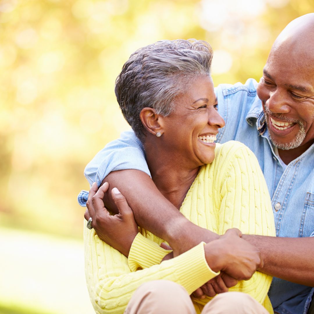Senior couple smiling
