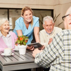 group of seniors at a table