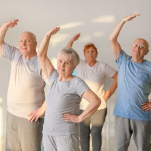 seniors working out together
