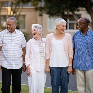A group of people at the Hover Senior Living Community.