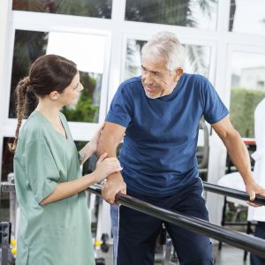 Senior during a physical therapy session.