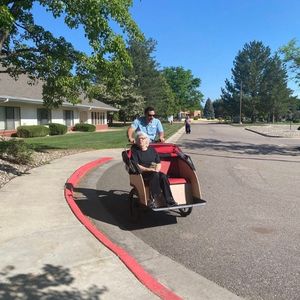 skilled nursing team member with senior